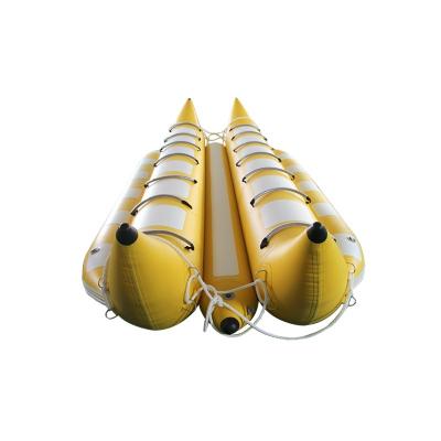 China PVC 550cm double inflatable sea water banana boat 14seats for sport game for sale