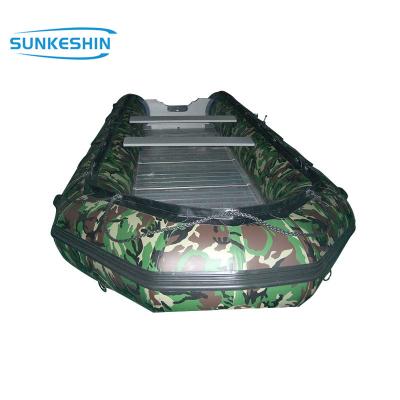 China Fishing 5.1m Camouflage Aluminum Floor PVC Inflatable Boat Maker for sale