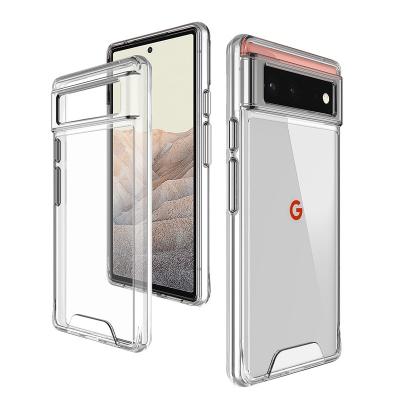 China Simple Transparent Hard PC Shockproof Shockproof Soft TPU 2 in 1 Phone Case for Google Pixel 6 pro for sale