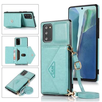 China Shockproof Wallet Case For Cell Phone Case Wallet Strap Cross - Body Card Slot Leather Phone Case For Samsung for sale