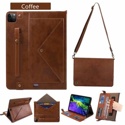 China Fashion Lightweight Wrap Launched Leather Case For iPad Pro 12.9 Inch Card Slot / iPad 11 2020 Pen Slot Case For iPad for sale