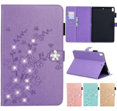 China Amazon New Arrival Rhinestone Plum Blossom Table Leather Case Protector Cover For IPAD234 AIR1/2 9.7 (2017/18) MINI12345 T590 for sale