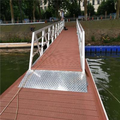 China Factory Hot Selling Easy Installation Aluminum Walkway With Railing Approach Deck Netting Floating Dock Walkway for sale