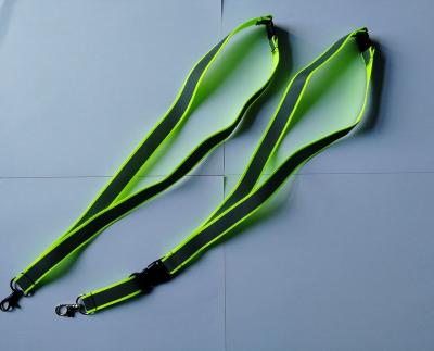 China Reflective Polyester ID Badge Holder Lanyard Reflector Neon-Yellow Lanyard for sale