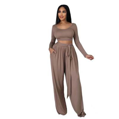 China 2022 QUICK DRY new style Europe and American layout long sheath loose two piece set pants for women summer clothes for sale