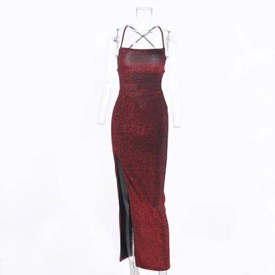 China 2022 Women's Mini Sexy Bodycon Dress Party breathable menhaden skirt club dresses fashion backless slit dress wholesale for sale