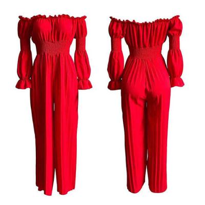 China Wholesale New Arrival QUICK DRY Women Plus Size High Waist Resort Wear Sleeveless Jumpsuit Loose Elegant Party Clothing for sale