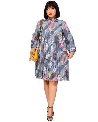 China New Arrival 2022 One-dress O-collar Maxi Clothing Big Size Long Sleeve Summer Women Anti-Static Sexy And Temperament Dress for sale