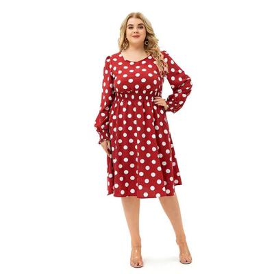 China 2022 NEW fashion women's plus size Dot Long Sleeve Elegant Dress summer casual sexy viable club wear for sale