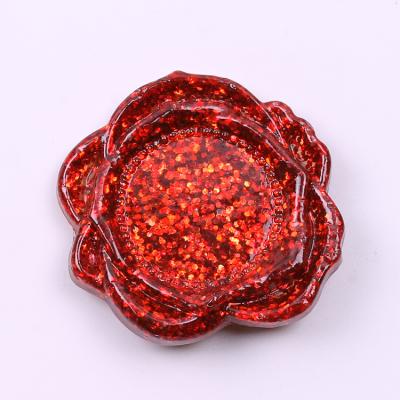 China Custom Party Clothes Accessory ABS PP Plastic Material Rose Flower With Glitter Powder Wholesale Cheap Decorations for sale