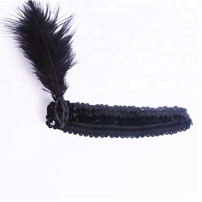 China Feathered Halloween Party Personalized Handmade Headdress Costume Feather Headpiece Flapper Feather Headband for sale