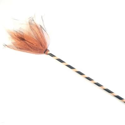 China Mesh Broom With Long Handle Halloween Party Hot Selling Witch Broom For Festival Decoration Plastic Cobweb Broom With Mesh for sale