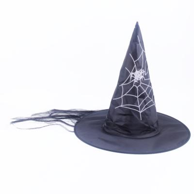 China Eco-friendly Material Kids Witch Hat With Black Hair Halloween Costume Costume Accessory for sale