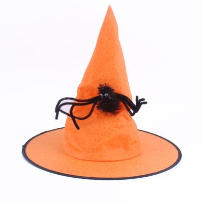 China Wholesale Eco-friendly Material Fancy Halloween Witch Hat For Party Decoration With Spider for sale