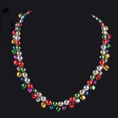 China Colorful Bells Necklace Jingle Bell Short Christmas Colorful bead necklaces with Bells for sale