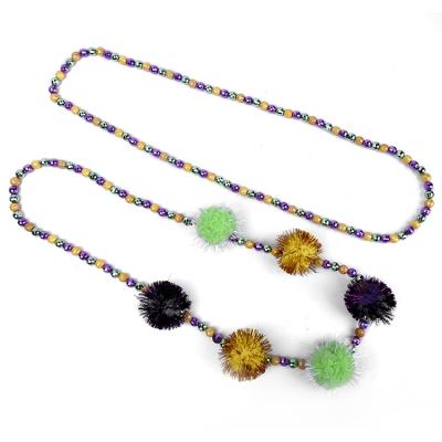 China Wedding Colorful Decorations Christmas Supplies Winter Beads Hair Ball Tassel Necklace Design Tassel Necklace Latest Small for sale