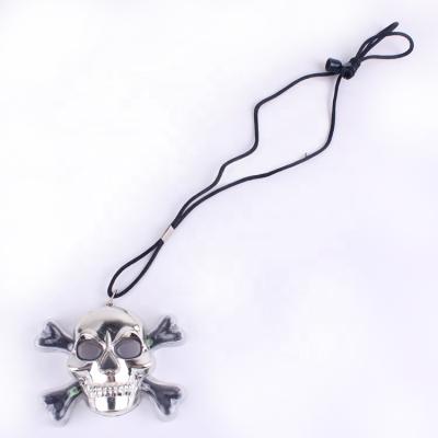 China With A Classic Skull Men's Necklace Fashion Decoration Skull Necklace And Crossbones Halloween Gift With LED Light for sale