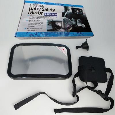 China Baby Car Mirror Rear Seat Wide Convex Baby Mirror For Car Is -360 Swivel Car Seat Rear Facing Mirror 29*19cm Unbreakable And Adjustable for sale