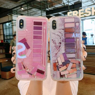 China Fanshion Dynamic Liquid Quicksand Makeups Icon Cosmetic Case Small For iphone 11pro 8 max plus X xr xs max for sale