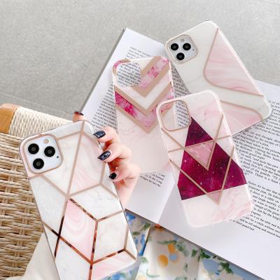 China Luxury Fanshion Bling TPU IMD Marble Bumper Phone Case For iPhone 12 11pro xsmax xr xs 8plus for sale