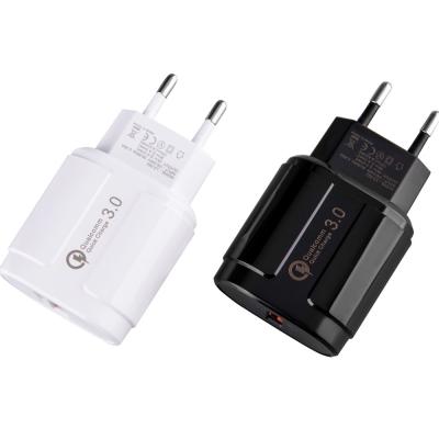 China Mobile Phone QC3.0 USB Charger, Dual Fast Charger, 3 Pin EU UK USA Wall Charger Call Phone Adapter for sale