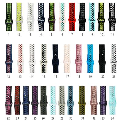 China Fanshion High Quality Wrist Strap Rubber Watch Band For Apple Watch Band Silicone 44mm 42mm 40mm 38mm for sale