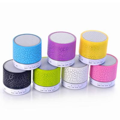 China No slot factory price colorful mini LED BT speaker wireless portable speaker for iphone for samsung for xiaomi for sale