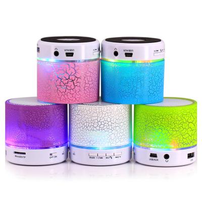 China No slot factory price colorful mini LED BT speaker wireless portable speaker for iphone for samsung for xiaomi for sale