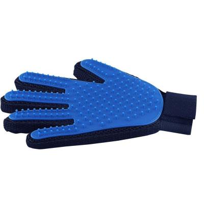 China Viable Pet Grooming Dog Silicone Hair Remover Amazon Cat Pet Gloves Hand Brush Glove Wash Combs for Dogs Clean Products Blue for sale