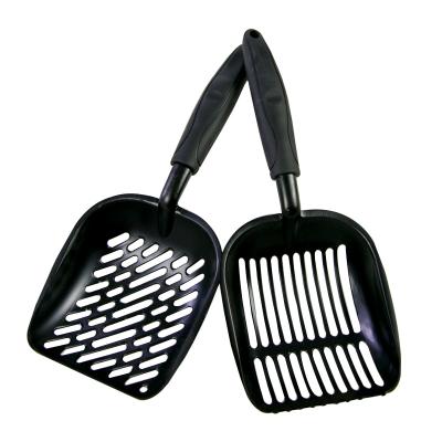 China Non Viable Aluminum Alloy Stick Clad Strainer Kitty Metal Scooper Deep Shovel Cat Litter Bag Sand Scoop for sale