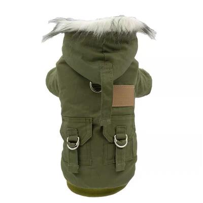 China Viable Hot Sales Hoodie Thicken Double Pocket Industrial Style Dog Coat Suit Winter Warm Dog Clothes for sale