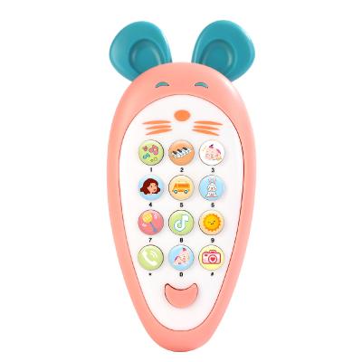 China Premium Quality Design Bilingual Cartoon ABS Kids Mobile Phone Educational Study Toys Phone Toy For Kids for sale