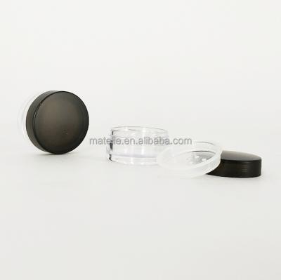 China Recyclable Refillable Face Powder Cosmetic Case With Sifter New Mini High End Black Loose Powder Case for sale