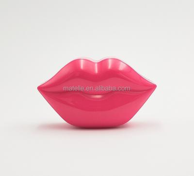 China Skin Care Cream Charming Beauty Pink Lip Shaped Face Mask Cream Container Skin Care Jar Packaging 60g for sale