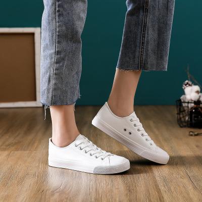 China Fashion Trend VULCANIZATION Hot Sale Customize Fashionable Pu Upper Women'S Canvas Shoes Lightweight Canvas Trendy Shoes For Women for sale