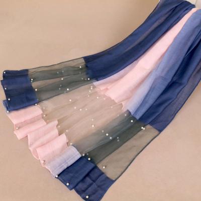 China New Arrival Pashmina Bufandas Malaysia Dubai Soft Elegant Luxury Shawl Women Turkish Muslim Hijab Scarf With Pearl for sale