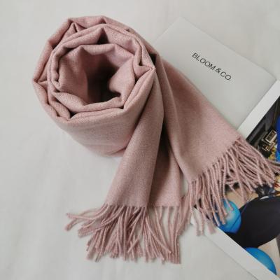 China Two-tone Imitated Cashmere Autumn Winter Neck Scarf Warm Fashion Luxury Elegant Soft Cashmere Scarf For Women for sale