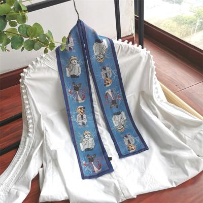 China Polyester Twill Ribbon Neck Headband Tie Hairbrand New Arrival Handle Bag Decorative Long Hair Scarf for sale