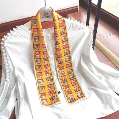 China Polyester Twill Ribbon Neck Headband Tie Hairbrand New Arrival Handle Bag Decorative Long Hair Scarf for sale