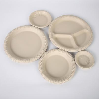 China Household Products Around Wholesale High Quality Chinese Plate Dish Disposable Manufacturer Of Party Bio Cornstarch Dishes for sale