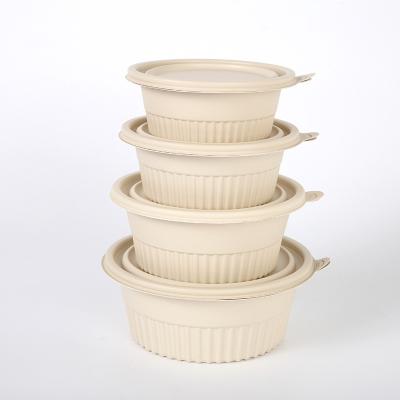 China 100% Biodegradable Food Grade Materials Food Grade Sugar Cane Bagasse Disposable Bowls With Lid for sale