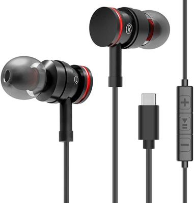 China Stereo Headphones In-Ear USB Type C In Ear Earbuds Headphones With Microphone Bass Earbud With Mic And Volume Control for sale