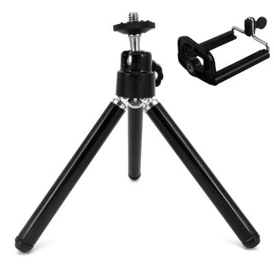 China Hot Selling Portable Digital Camera Factory Mini Tripod Table Top with Phone Clip Mobile Phone Tripod Camera Bracket for sale