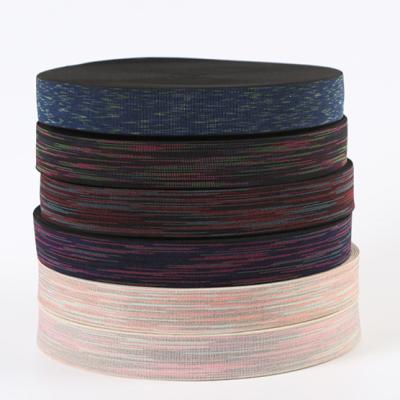 China High Tenacity 4cm Color Dyed Yarn Cipher Belt Skirt Waistband Polyester Jacquard Woven Elastic Band for sale