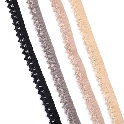 China Elastic Wholesales Strap Nylon Strap Lace Bud Edge Elastic Band For Underwear Socks Clothing Accessories for sale