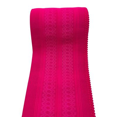 China Custom Pink 15cm Fitness Elastic Band Thickened Silk Knitted Elastic Belt Strap For Corsets Accessories for sale