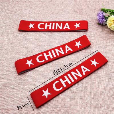 China Wholesale Street Trend Hip Hop Manufacturers Youth China Jacquard Elastic Red Hair Band for sale