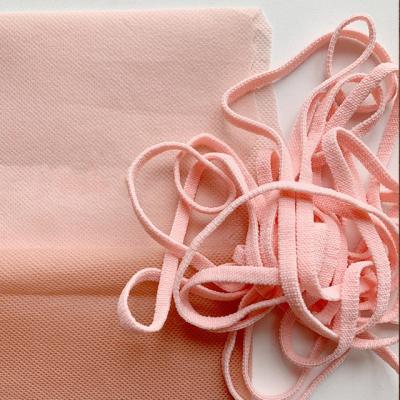 China Cotton Seersucker Elastic Pink Elastic Band Disposable Webbing 6mm 5mm 4mm Elastic Strap for sale