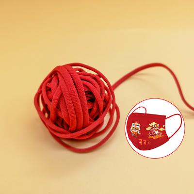 China Disposable Elastic Red Rope Mask Elastic Ear Band Polyester Flat Spandex Earloop for sale