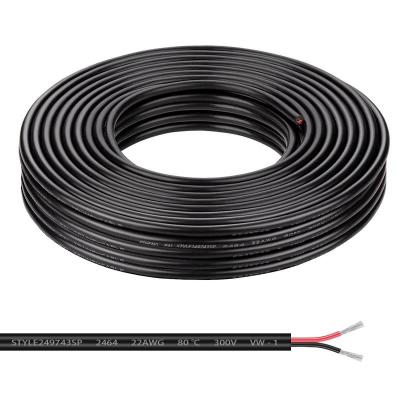 China 22 A.W.G. Solid Core Wire 22 Conductor 2pin Electrical Wire 65.6ft Gauge 2 Conductor Underground Insulated Stranded Bonding Wire for sale